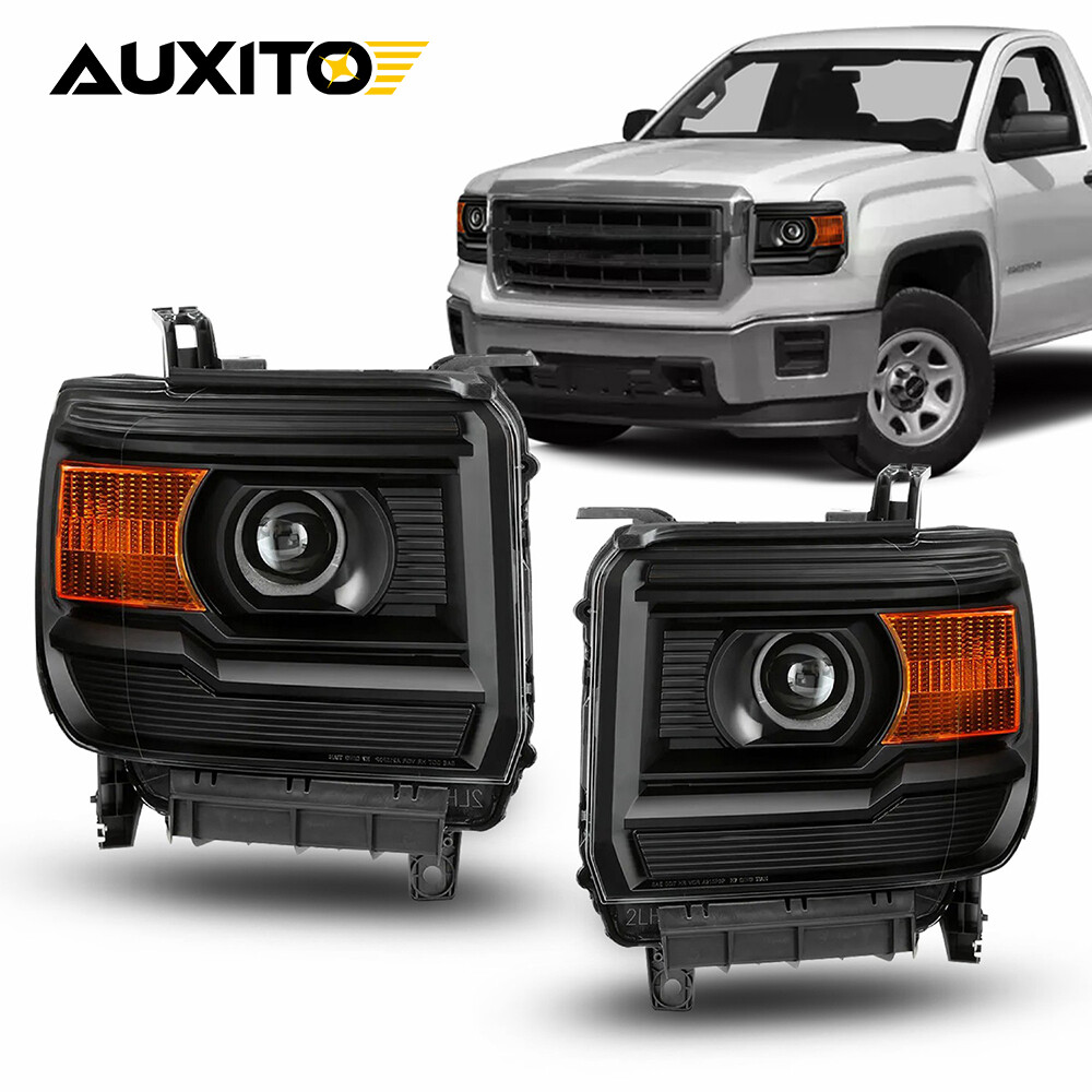 Headlights For 2014-2019 GMC Sierra 1500 2500HD 3500HD Left+Right Pair