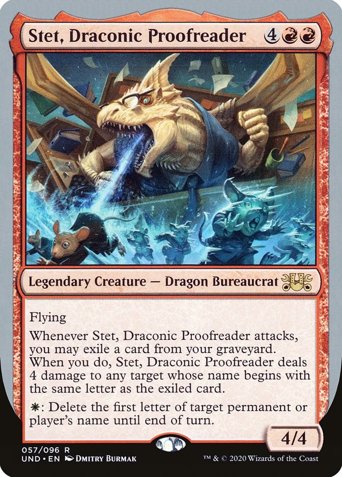 MTG Magic the Gathering Stet, Draconic Proofreader (57/107) Unsanctioned LP