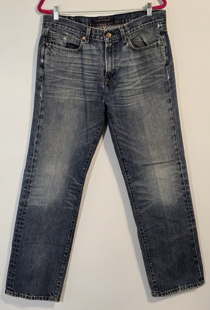 Tommy Hilfiger Premium Blue Denim Jeans Y2K Style Size 34x32 Fits 34x30.5