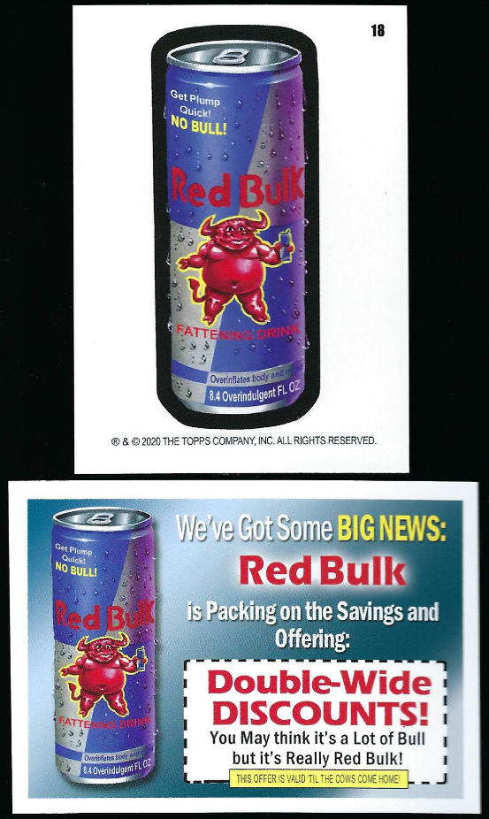 2020 Wacky Packages June Week 4 - RED BULK - Coupon Back - Red Bull Drink Spoof-image