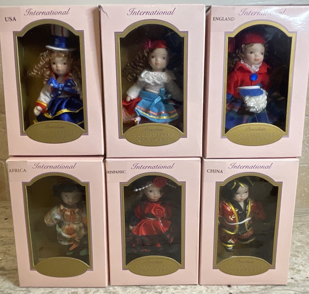 Vintage 2005 DG Creations Miniature Porcelain Doll Ornaments 6