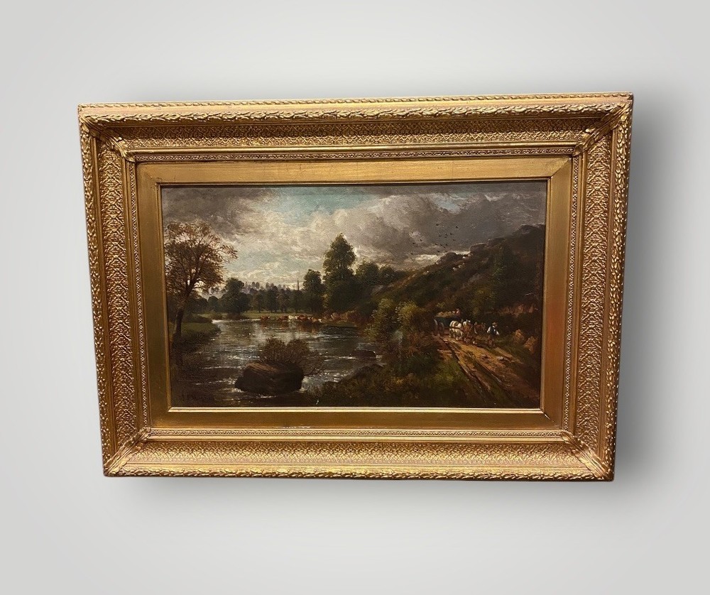John Joseph Hughes (1838–1909) “On the Wye, near Ross” Original Oil Painting