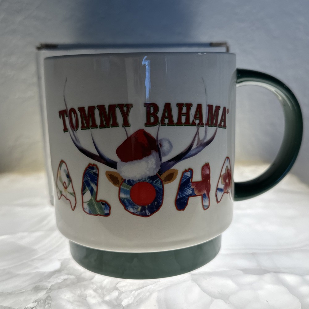 Tommy Bahama Aloha Hawaii Reindeer Christmas Mug 20 oz Collector Series