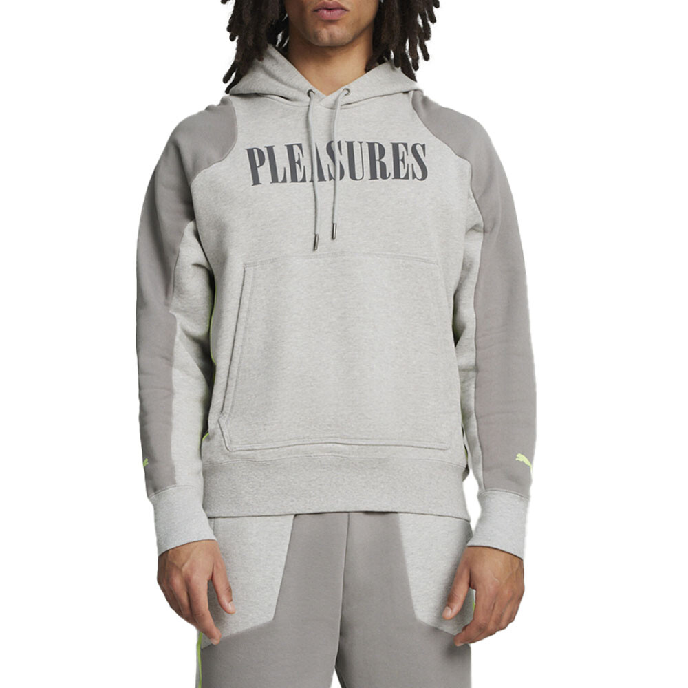 Puma X Pleasures Gráfico Pullover Sudadera con Capucha Para Hombre Gris Informal Prendas Exteriores 62409404