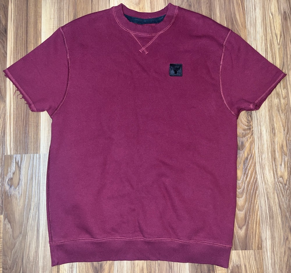 Under Armour Project Rock Heavyweight Terry Short Sleeve Sweatshirt Size M