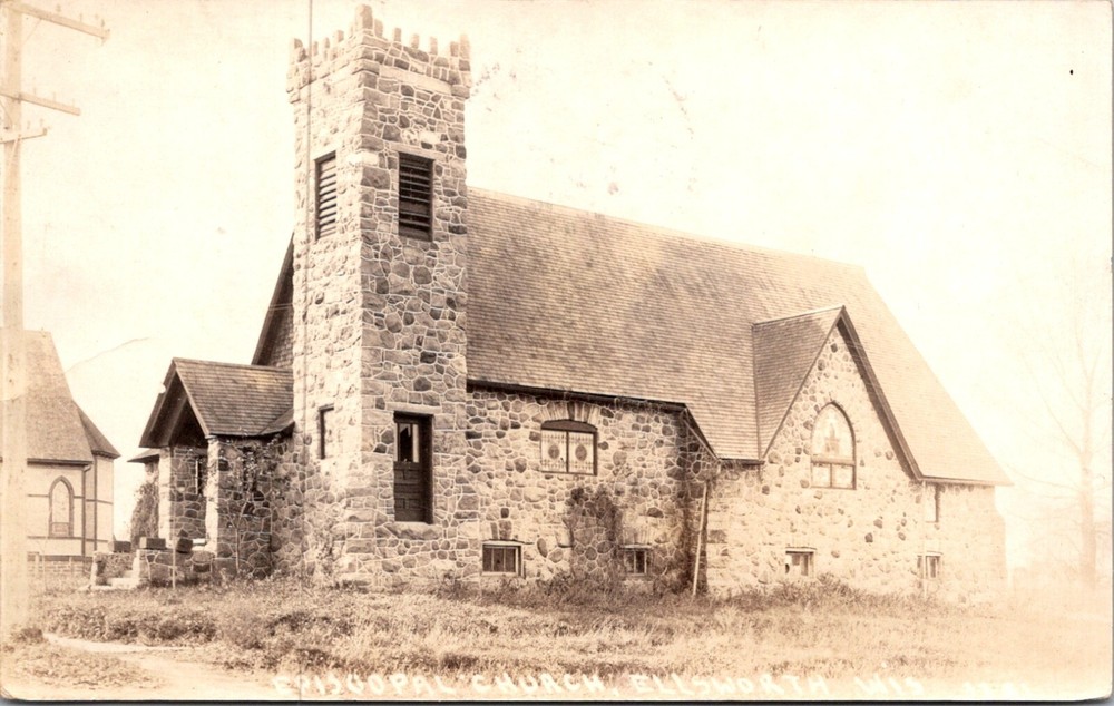 Ellsworth Wisconsin Historic Episcopal Church Stone Religion Parish 1919   23394