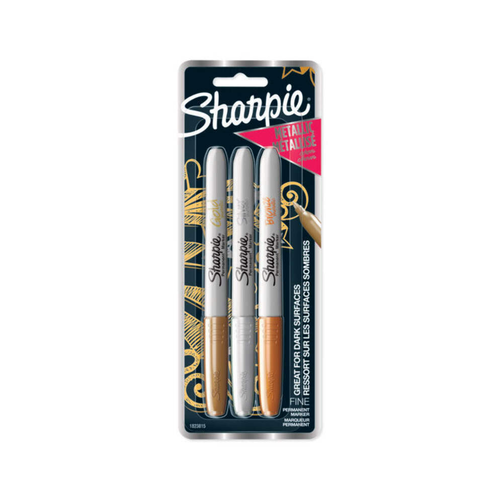 NNEDSZ SHARPIE Permanent Marker Fine Point G/S/Ball Pack 3 Box of 6