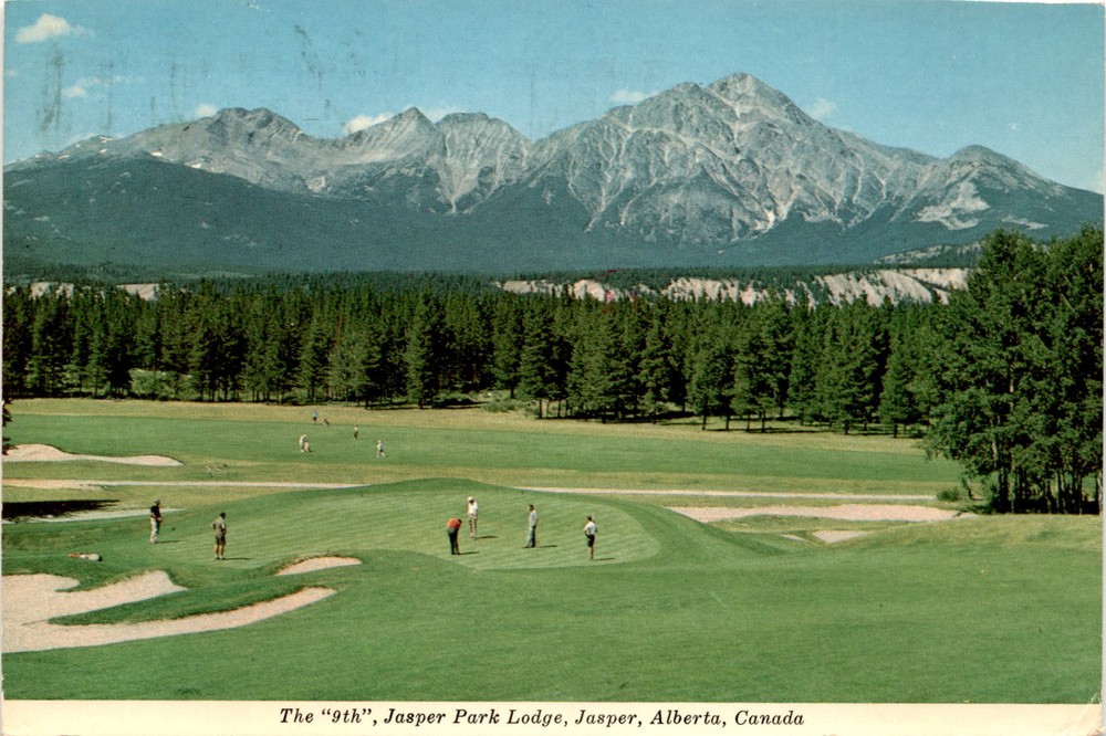 Jasper Park Lodge, Jasper, Alberta, Canada, Pyramid Mountain, Old Man Postcard