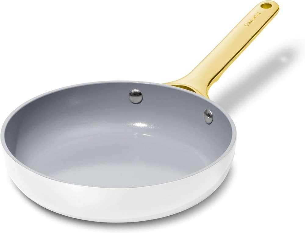 Caraway Nonstick Ceramic Mini Fry Pan 8 Inch 1.05 Qt Non Toxic White