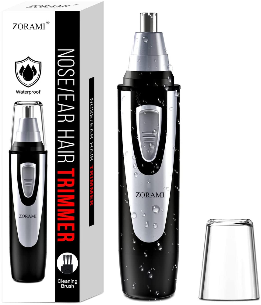 Professional Waterproof Ear & Nose Hair Trimmer with Dual Edge Blades for Painless Grooming