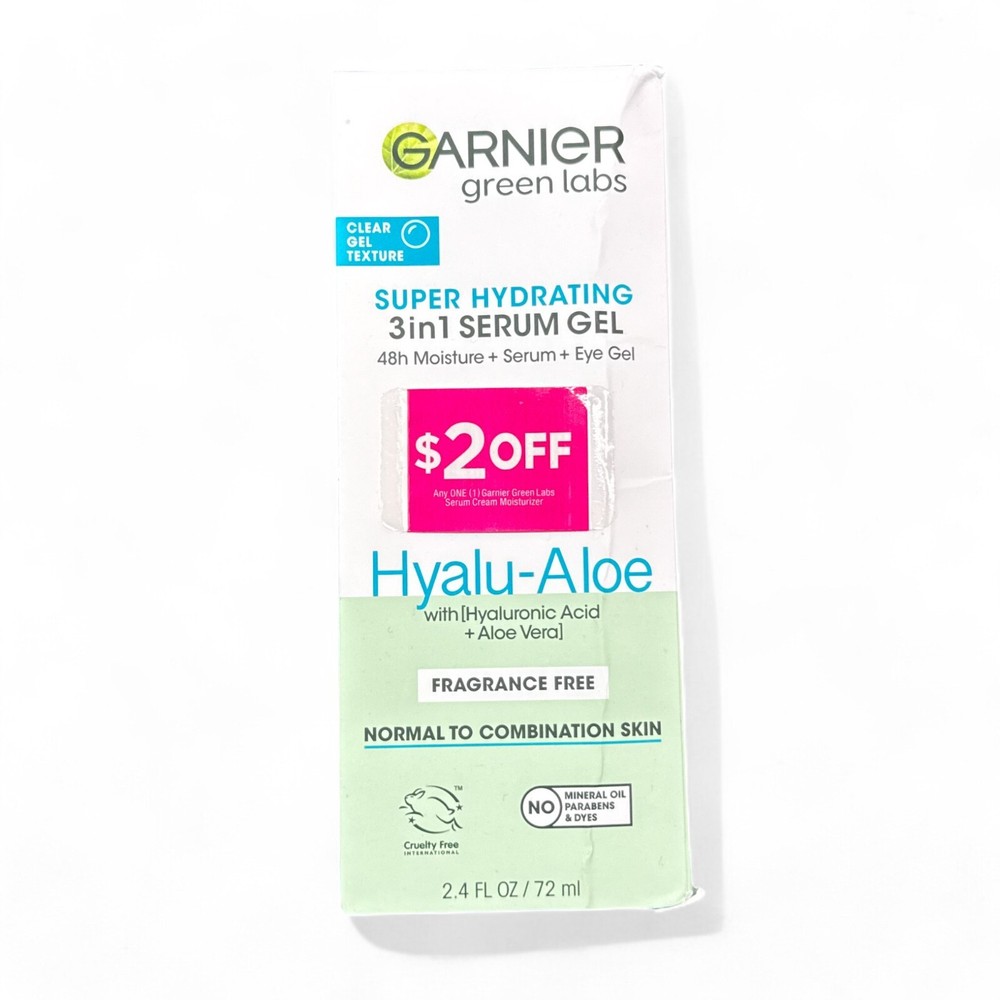 Garnier Green Labs Hyalu-Aloe Super Hydrating Serum Gel, Fragrance Free - 2.4 Oz