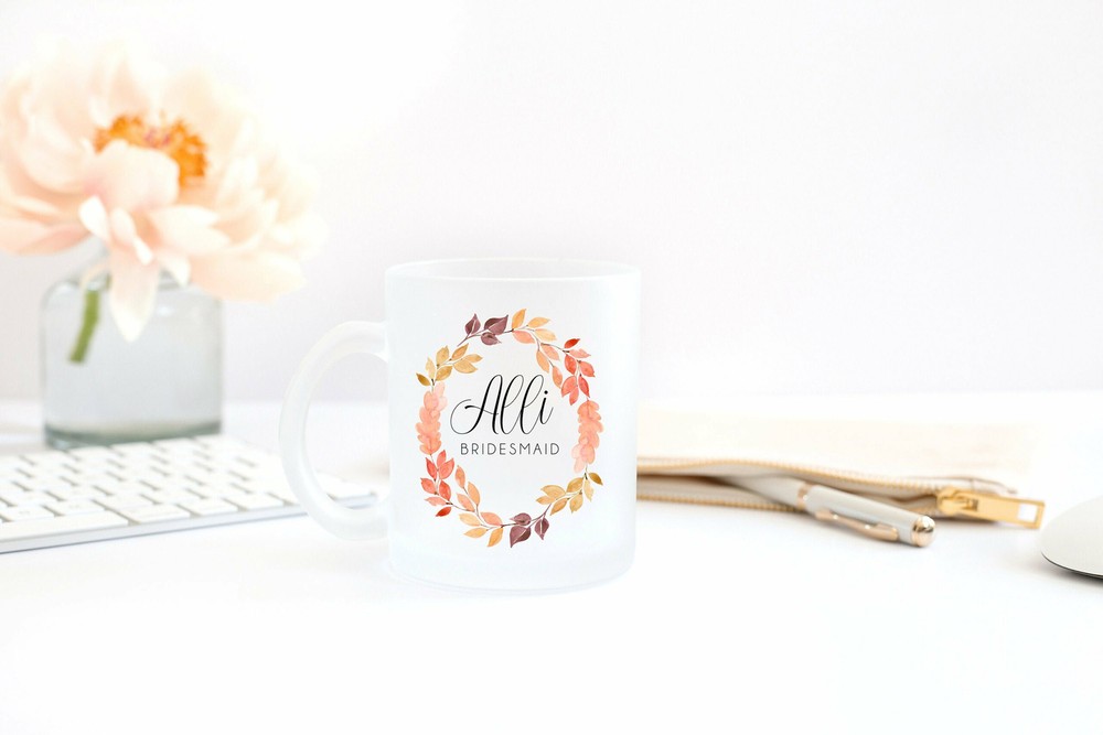 Customized Bridesmaids Mugs Fall Floral Bridesmaid Mug Bridesmaid Gift Will You