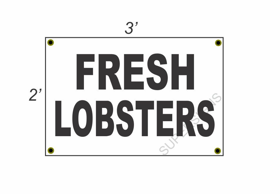 2x3 Fresh Lobsters Banner Sign New Discount Size Price Free Shipping