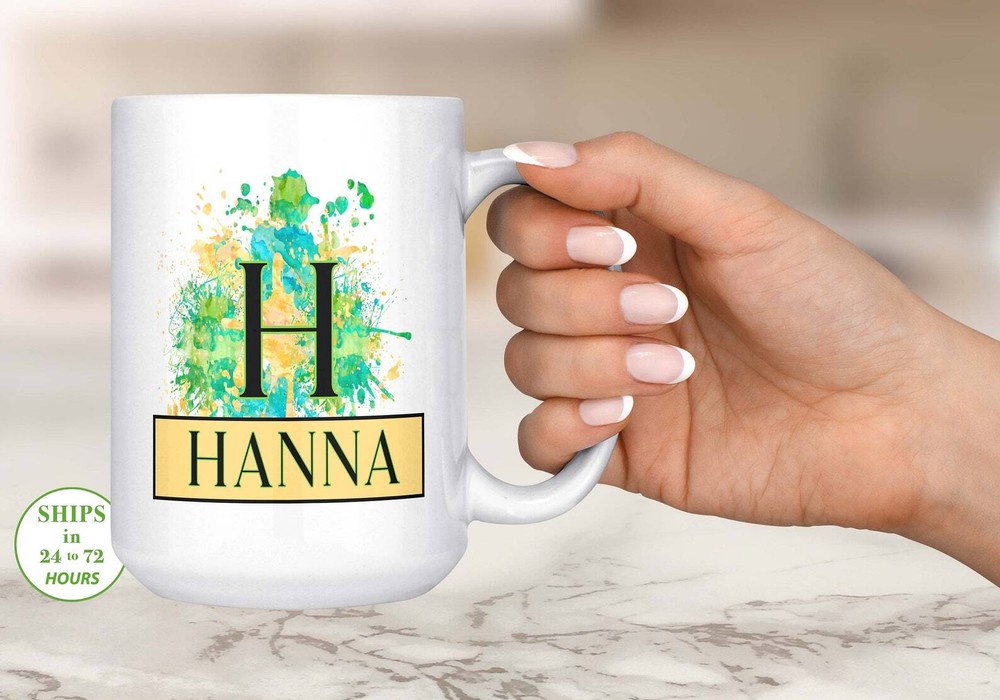 Personalized Mug Monogram Mug Custom Name Mug Gift Color Splash Gift Custom Mug