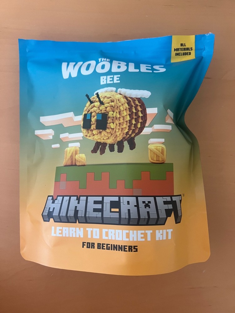 The Woobles Minecraft Bee Crochet Kit For Beginners - Open Package But UNUSED