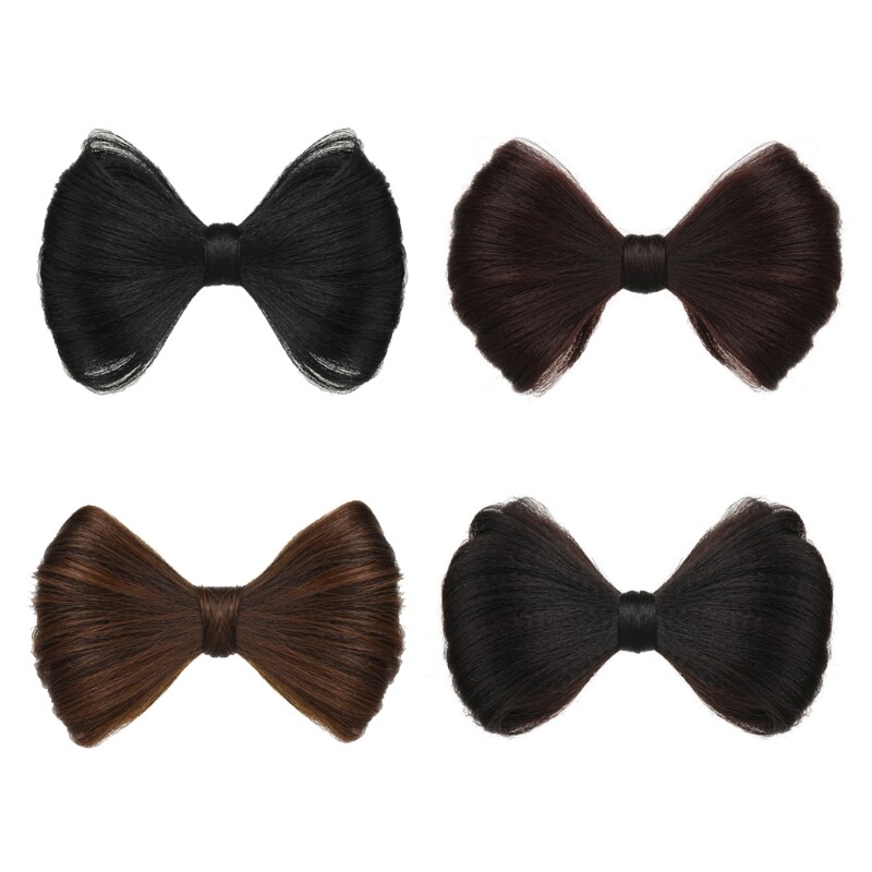 Bowknot Hair Clip Wigs - Stylish Bun & Barrettes for Women