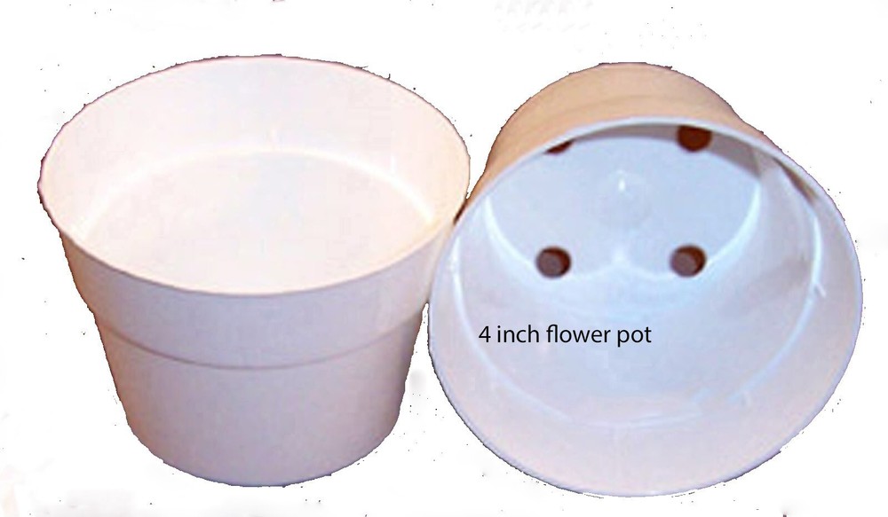 25 - 4 inch White Plastic Flower Pots Made in the USA
