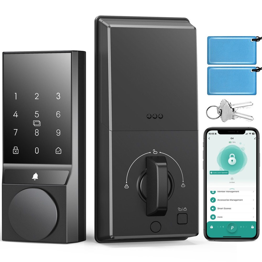 G5 Smart Keyless Entry Door Lock with Built-in Doorbell for Front Doors