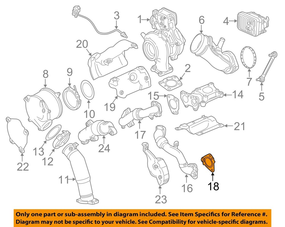 GM OEM 17-20 Sierra 2500 HD Turbo Inlet Pipe Gasket 12676608