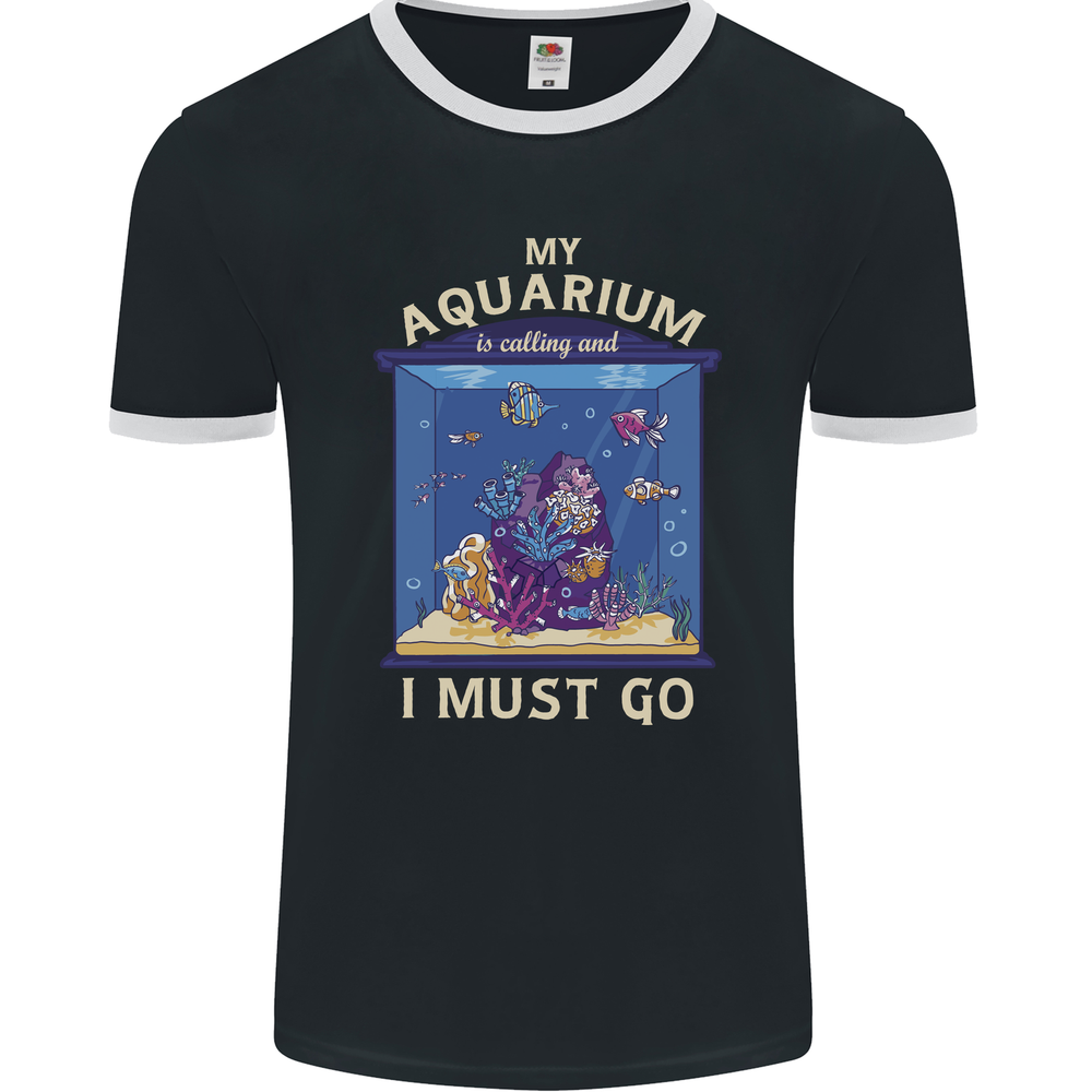 My Aquarium is Calling Tropical Fish Tank Mens Ringer T-Shirt FotL