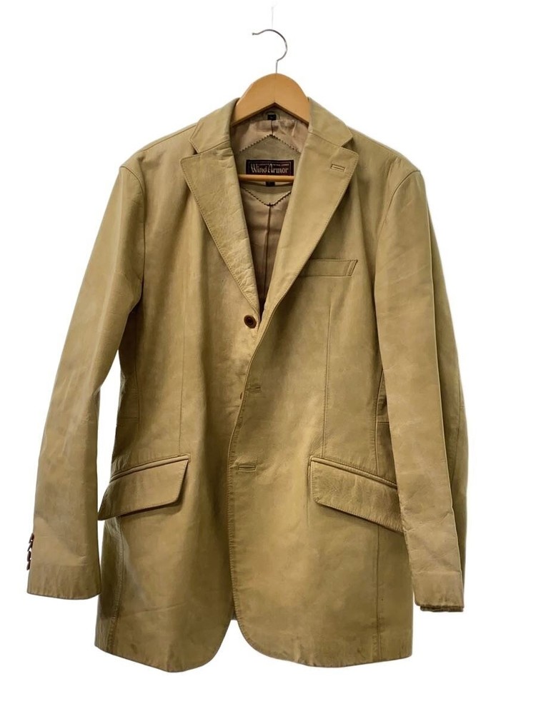 Wind  Leather Jacket Blouson/L/Leather/Beg/Plain 3464