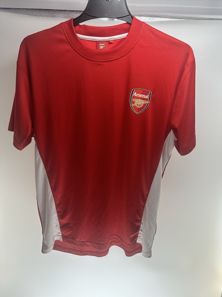Arsenal FC Red Training Shirt Men’s Size L Soccer Jersey White Side Panels
