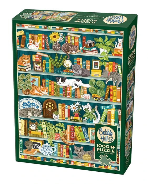 The Purrfect Bookshelf 1000 Piece Jigsaw Puzzle Cobble Hill New