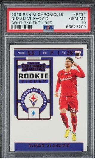 2019 Panini Chronicles Dusan Vlahovic RC #RT31 Red PSA 10 GEM MT Rookie Rare