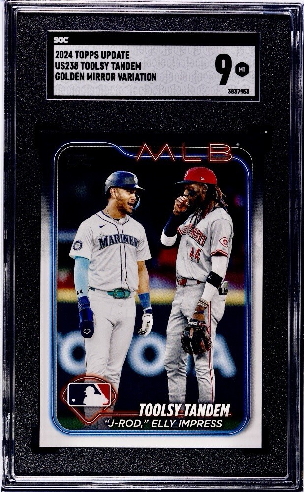 Toolsy Tandem J-Rod, Elly Impress 2024 Topps Update SSP Golden Mirror Image SGC9