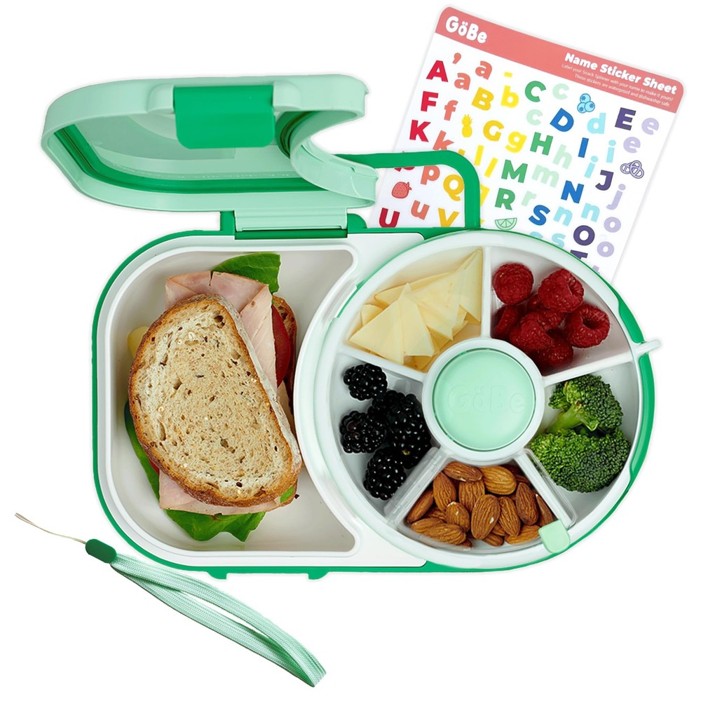 Kids Lunchbox with Small Snack Spinner Flip - Bundle with Hand Strap & Sticke...