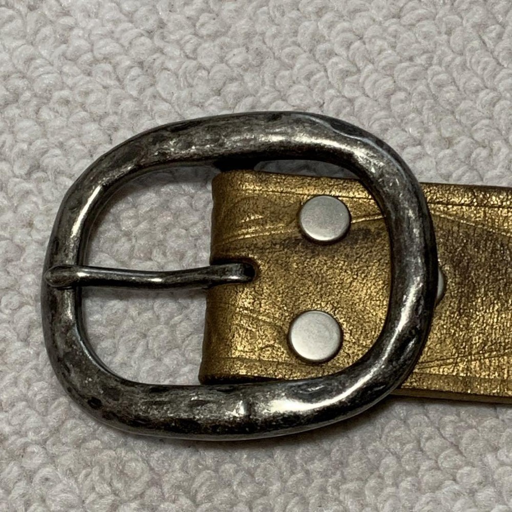 Dodeka Gold Rockstud Leather Wide Belt Unisex 80.5 cm Preowned