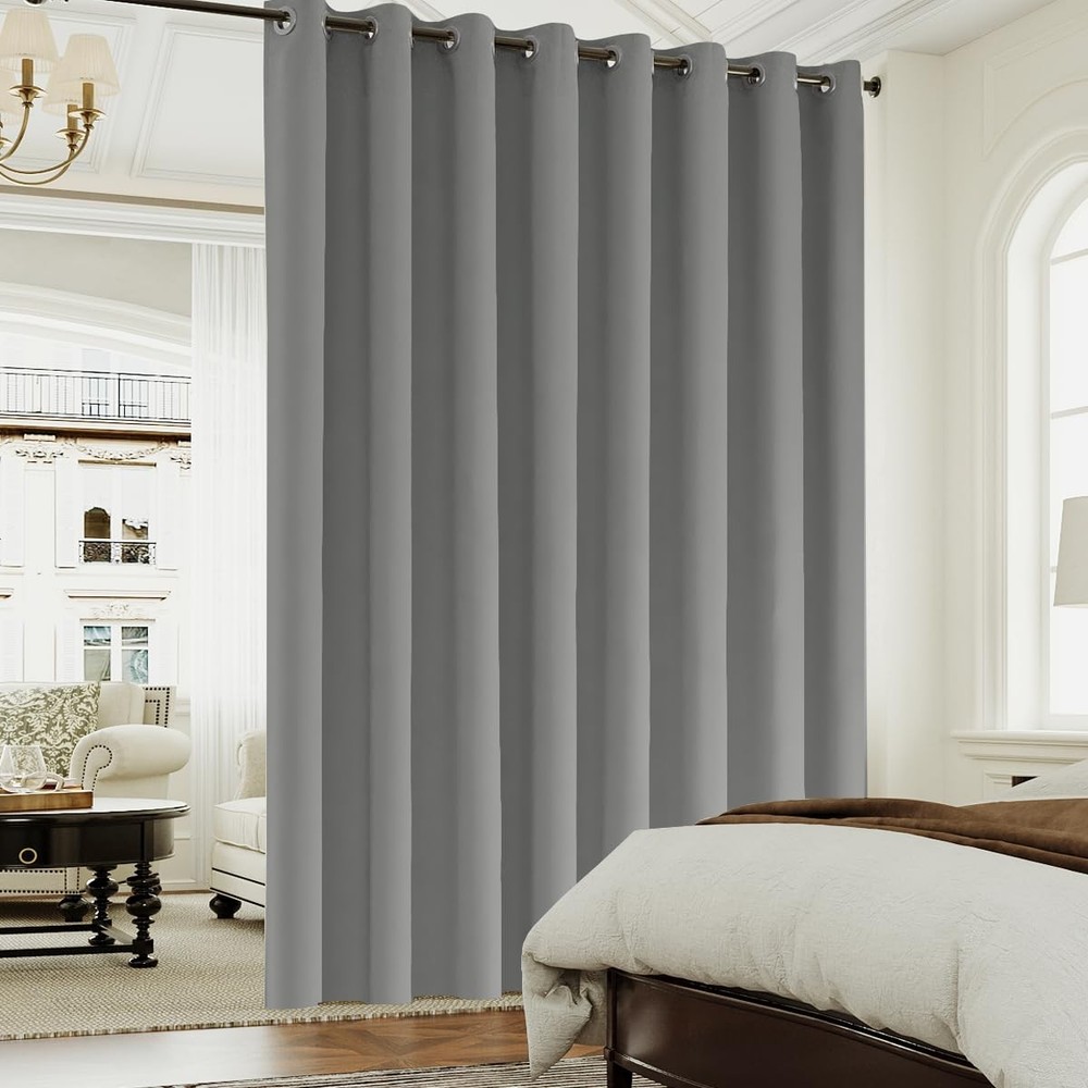 Extra Wide Thermal Insulated Blackout Sliding Door Curtain with Noise Reduction