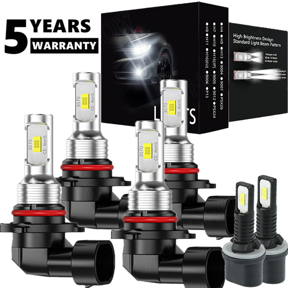 9005 9006 + 880 Fog Light 8000K For Chevy Tahoe 2001-2006 LED Headlight 6x Combo