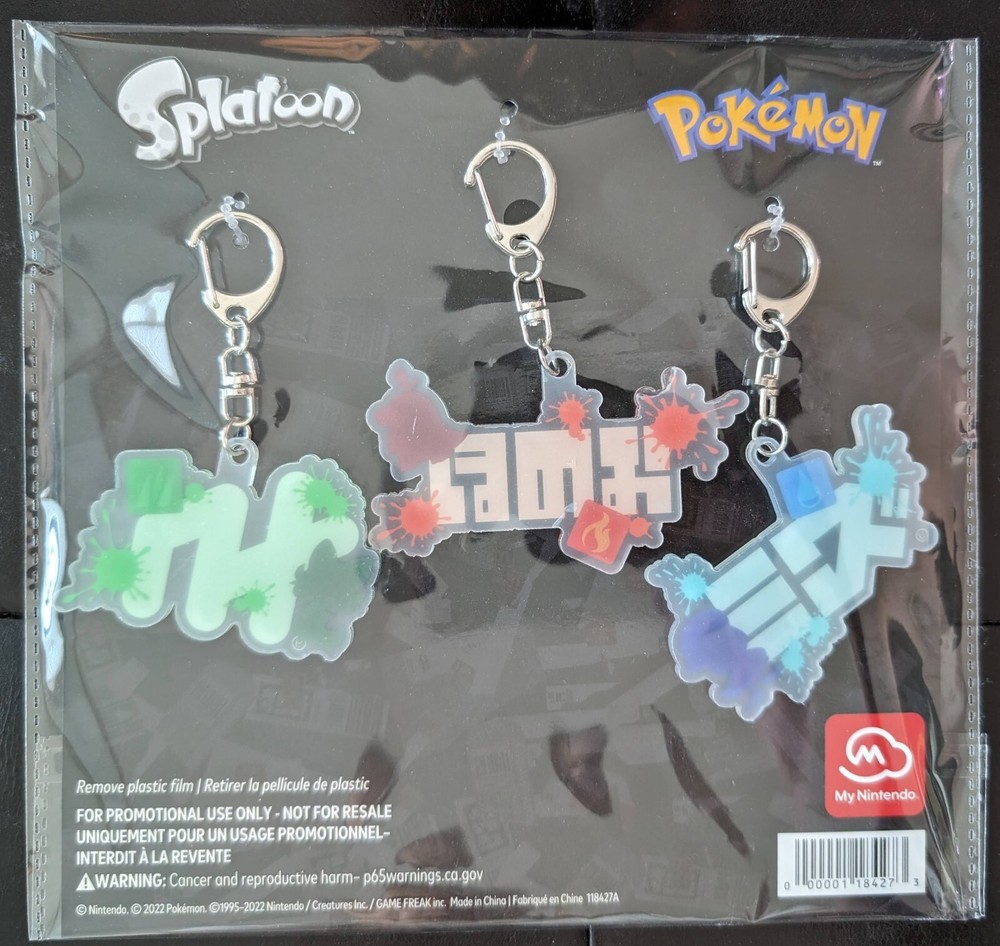 Splatoon x Pokemon Splatfest keychain keyring | My Nintendo limited-time reward-image