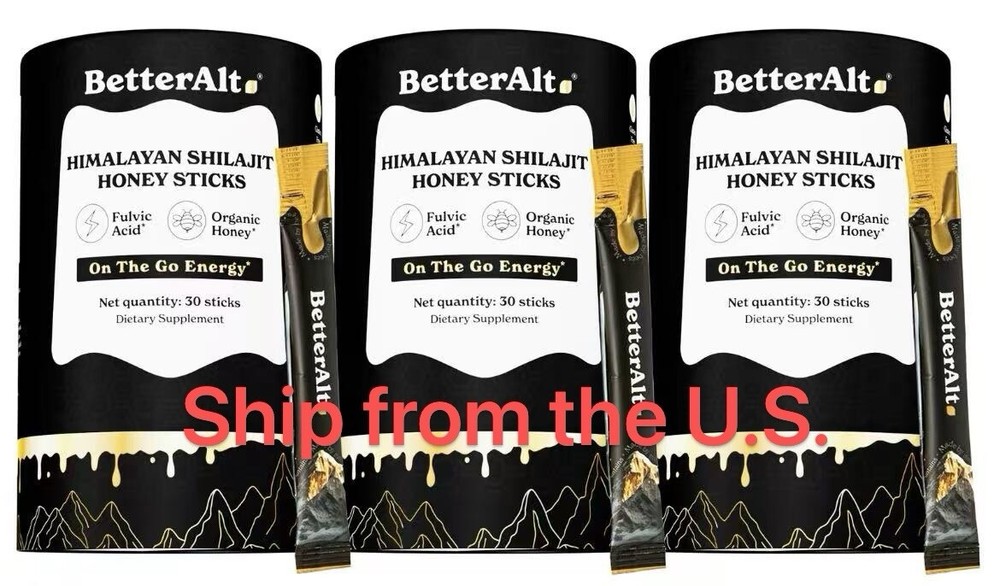 3 Packs Better Alt Pure Himalayan Shilajit 90 Sticks With Organic Honey Natural