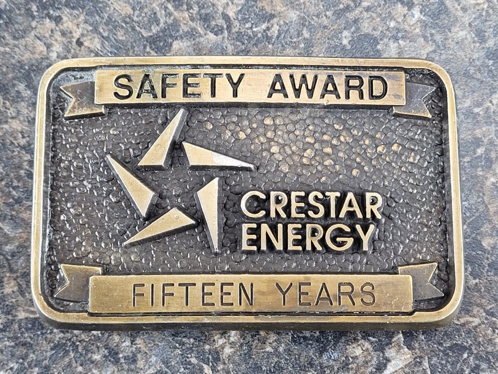 Crestar Energy 15 Years Safety Award Belt Buckle BB3