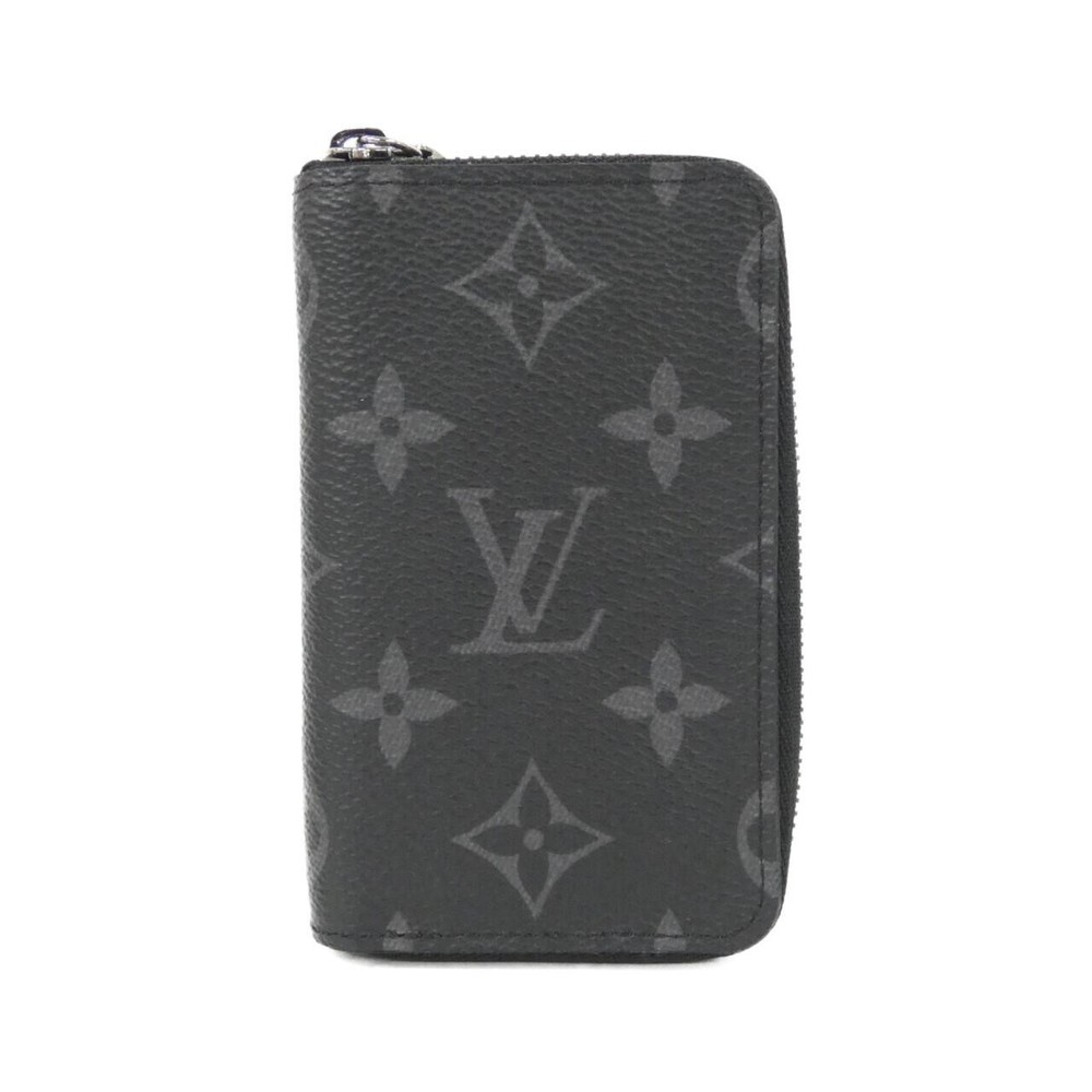 Authentic Louis Vuitton Monogram Eclipse Zippy Coin Purse Vertical M81662 Co...