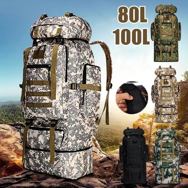Sport Bag Gym Backpack Multicolor Military Polyester Travel 80-100l Large Zipper