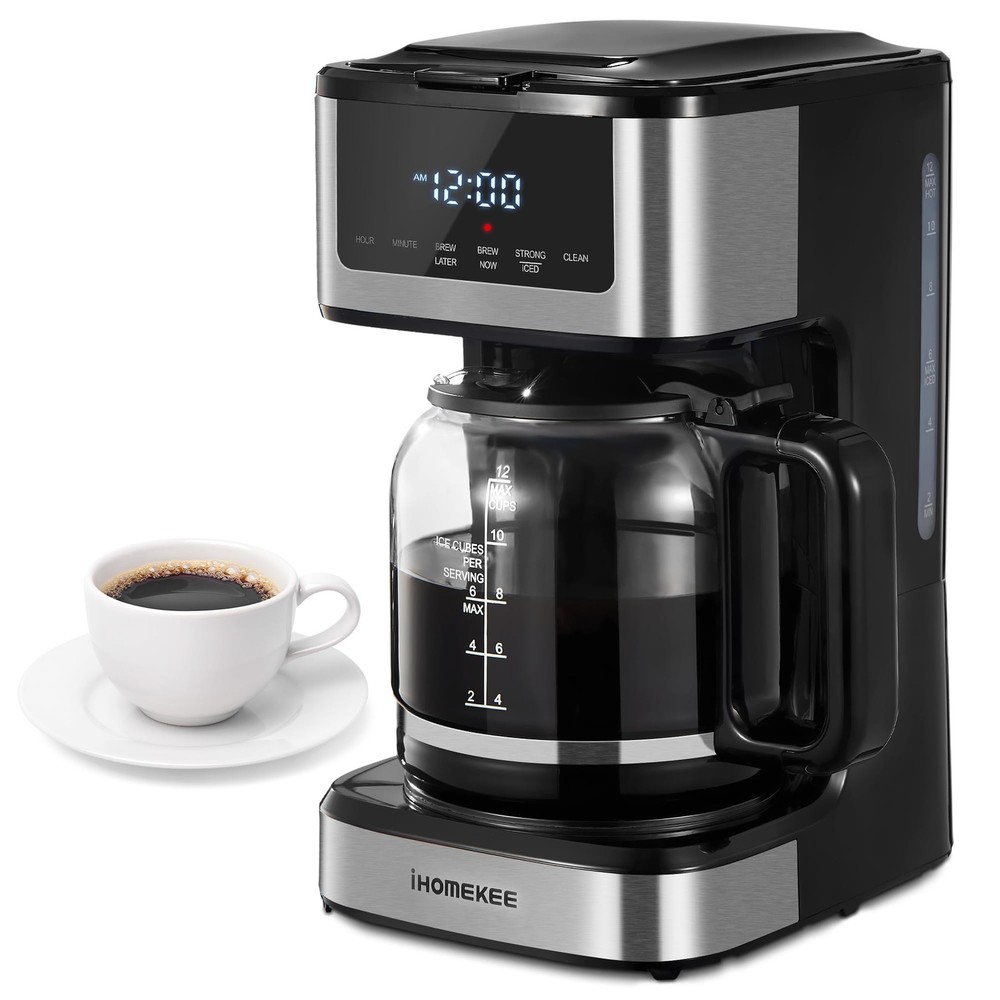Programmable Drip Coffee Maker 12 Cup, Coffee Machine with Iced Coffee Functi...