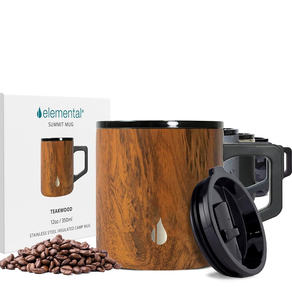 Insulated Coffee Mug - Triple-Wall Stainless Steel Summit Travel Cup for Hot ...