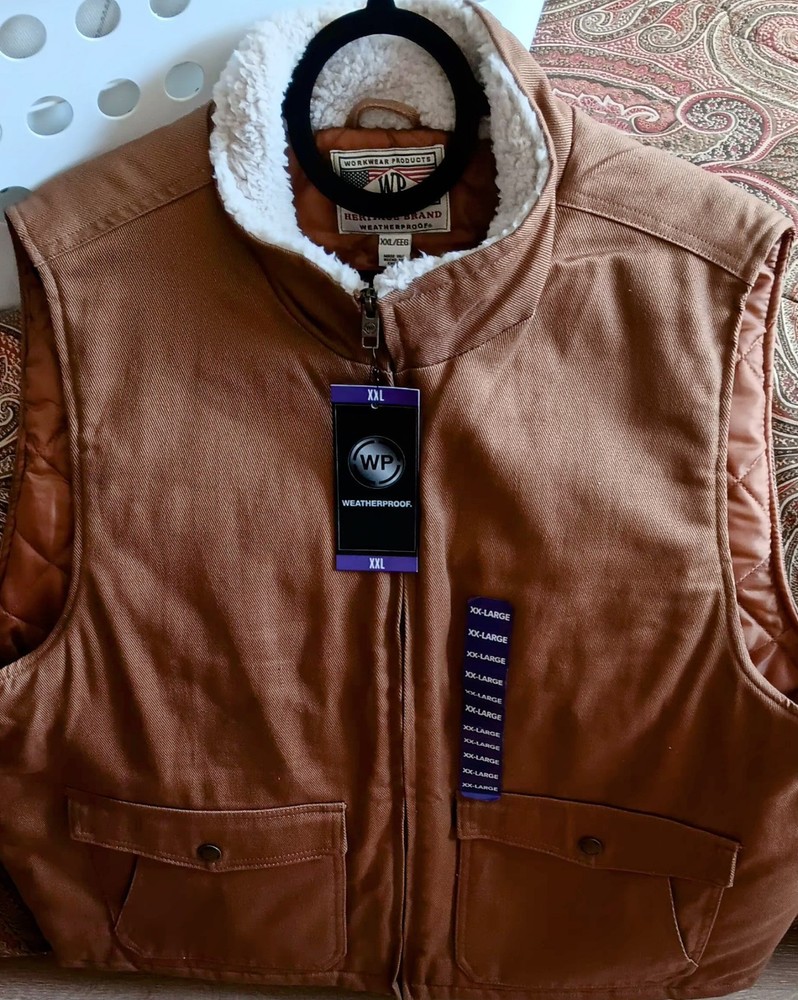 Men's Weatherproof Products Vest  Harvest Tan Natural Sherpa Size XXL