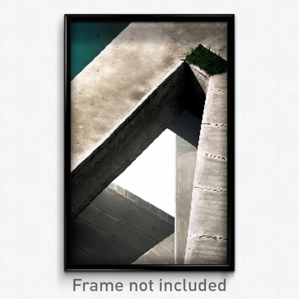 8 Bit Psychedelic Pixel Art Poster - Concrete Exotic Area Video Game Print