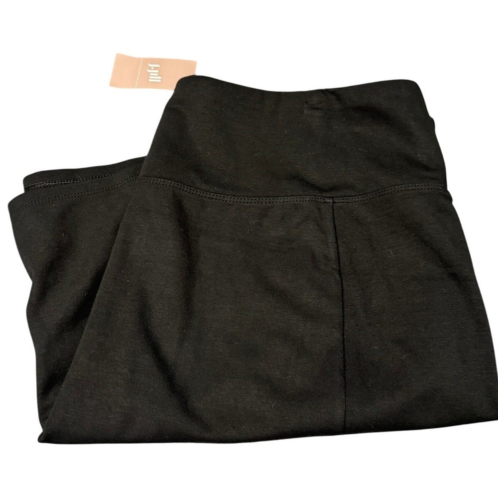 J Jill Skirt Womens Large Black Wearever Collection Knee Length Stretch NEW