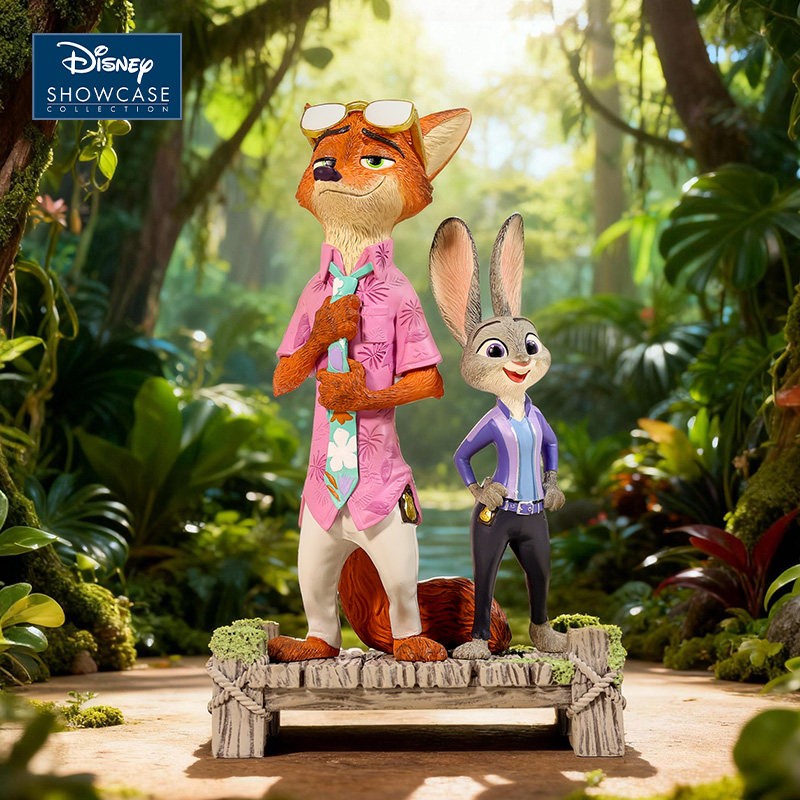Authentic Disney Zootopia Nick Wilde Judy Hopps Figurine Shanghai Disneyland