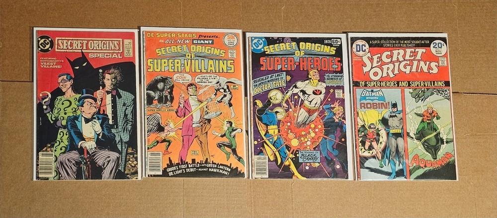 Secret Origins Comic Book Lot Vintage DC COMICS Batman Robin Aquaman Two Face