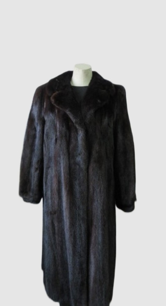 Women's Size 12 Dark Ranch Mink Fur Coat Super Soft & Luxe