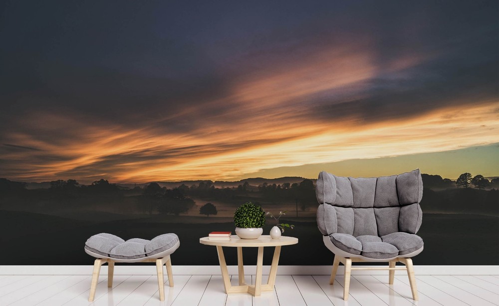 3D Sky Forest Sunset Landscape Wall Murals Wallpaper Murals Wall Sticker