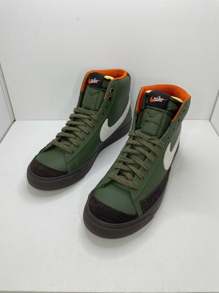 Nike Blazer Mid 77 Vintage Army Olive Orange White Men's Size 9.5 New DZ5176-300