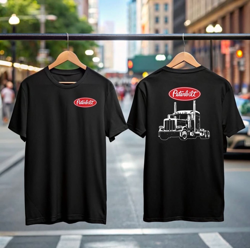 Peterbilt Truck Logo Black T-Shirt - Perfect Gift for Trucker Dads