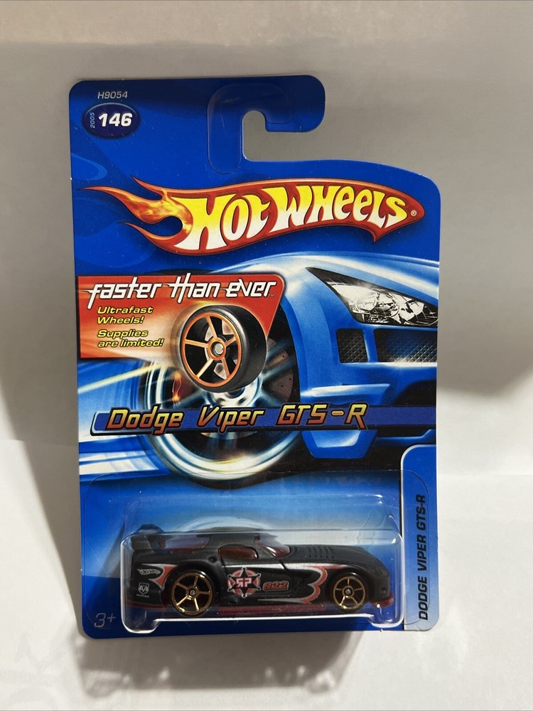 💫🌟 Rare Gift Black 2005 HotWheels Faster Than Ever #146 DODGE VIPER GTS-R